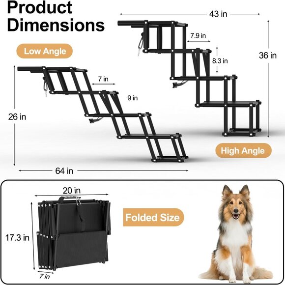 Extra Wide Dog Stairs for Large Dogs - Picture 2 of 6